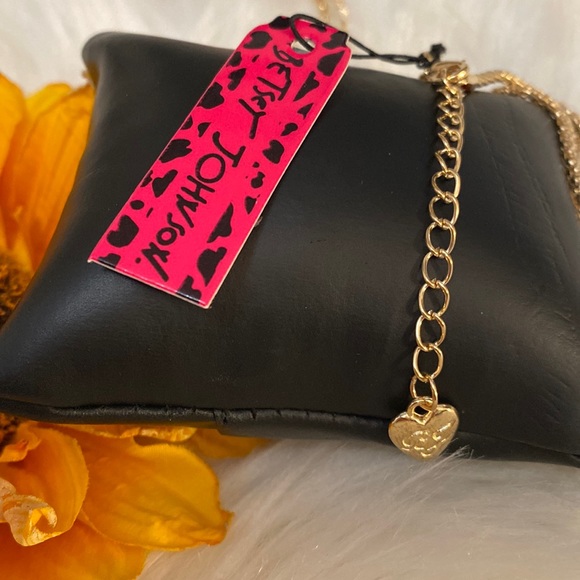 NEW! Orange Crystal Heart Pendant Necklace By Betsey Johnson - Picture 4 of 5